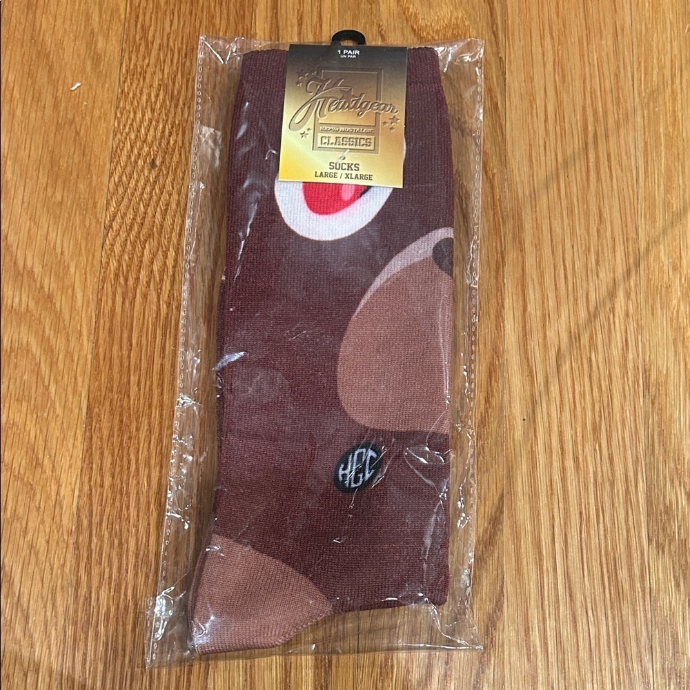 Headgear classic Brown Bear Knot Graphic Casual Socks men’s size large -XL new